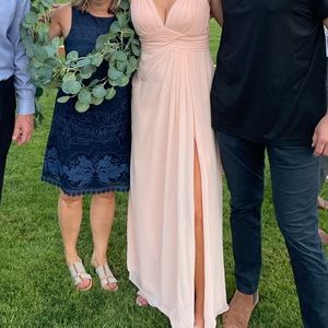 Bridesmaid dress. Azazie. Pearl Pink.